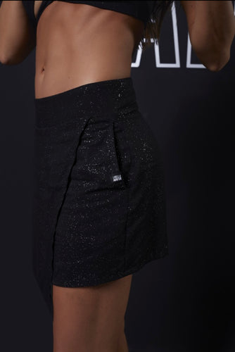 Falda short brillos